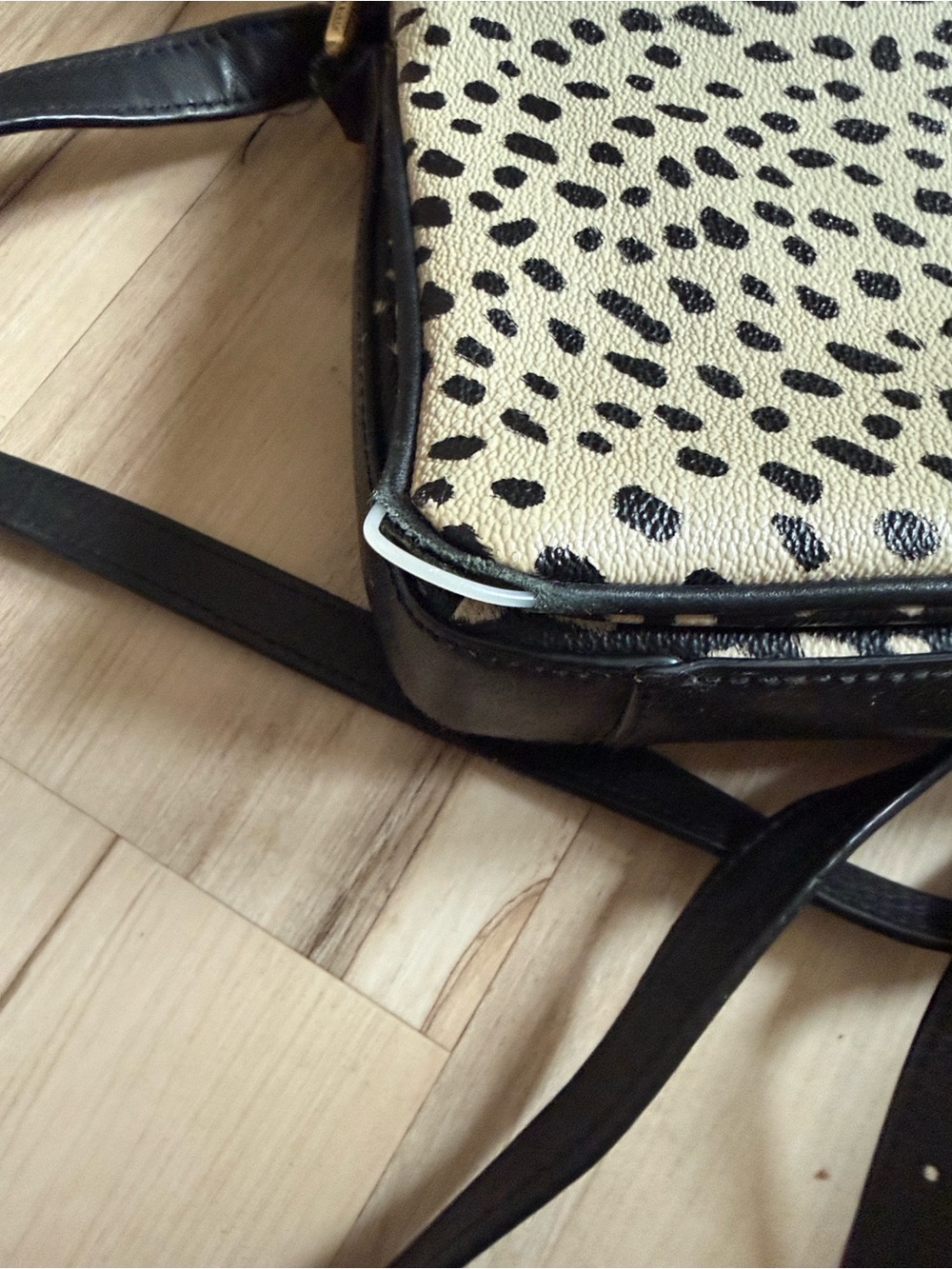 Tory Burch Black and White Spotted Leather Crossbody - Picture 10 of 10